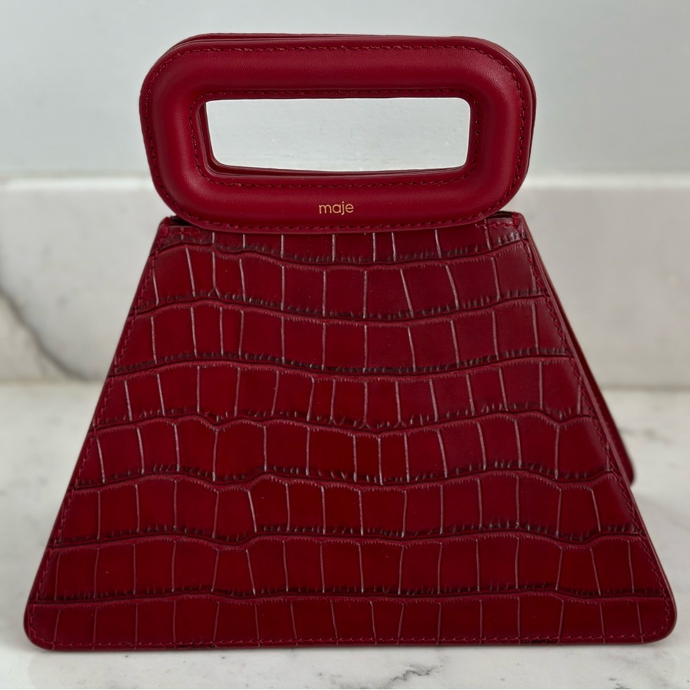MAJE Pyramide Croc-embossed Handbag - New! - Picture 3 of 8